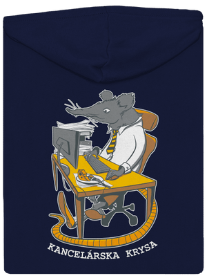 Kancelárska krysa pánska mikina na zips Navy