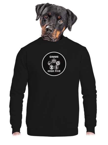 Gimme high five unisex mikina bez kapucne Black