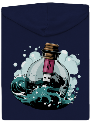 USB odkaz vo fľaši pánska mikina na zips Navy