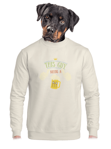 This guy needs a beer unisex mikina bez kapucne Off White