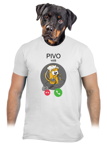 Pívo volá pánske tričko White