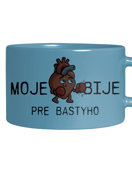 Moje srdce bije hrnček makronka Blue Macaron