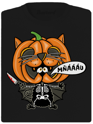 Halloweenská kočička dámske športové tričko Black