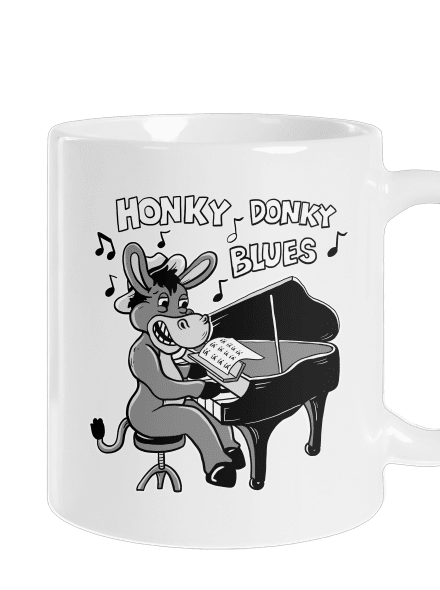 Honky donky blues klasický hrnček White
