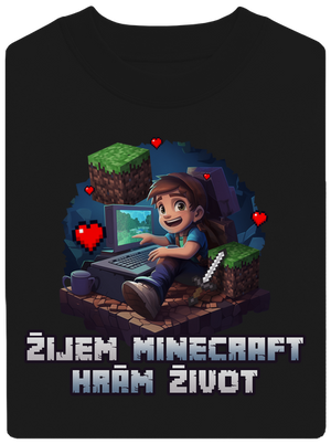 Žijem Minecraft unisex mikina bez kapucne Black