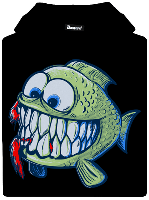 Hladná rybka pánska mikina klokanka Black