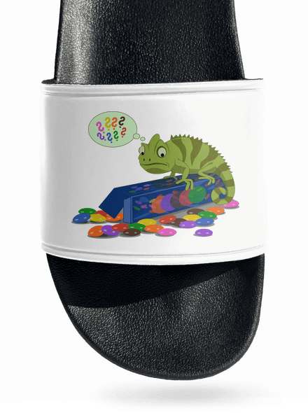 Zmätený chameleón šľapky White
