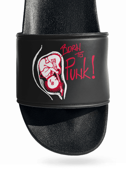 Born to punk šľapky Black