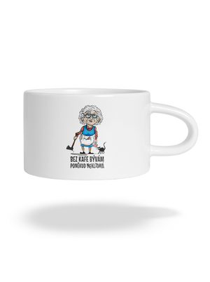 Neklidná bez kafe hrnček makronka White