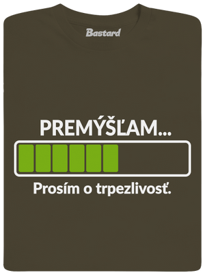 Premýšľam pánske tričko Urban Khaki