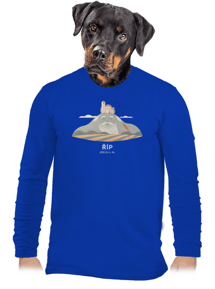 Říp s osobnosťou pánske dlhý rukáv Royal Blue