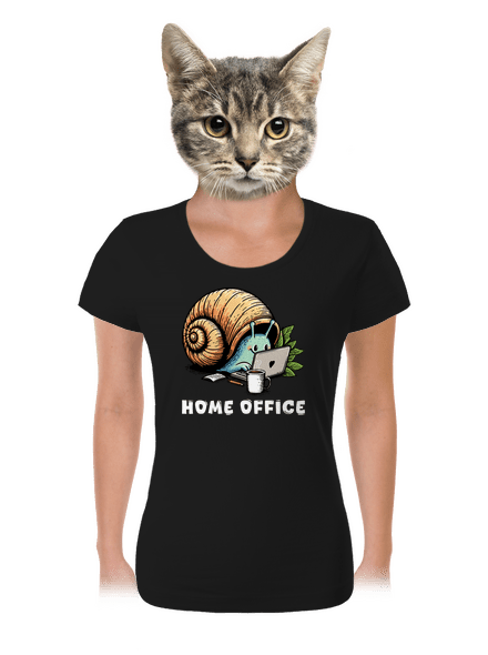 Slimákov home office dámske tričko Black