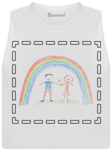 Detské kresby - Nahraj vlastnú dámske tielko voľné White