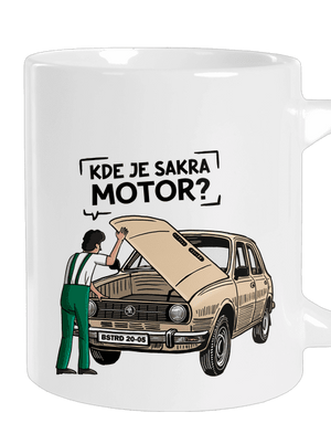 Kde je motor? veľký hrnček White