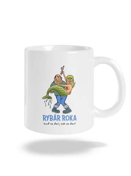 Rybár roka klasický hrnček White