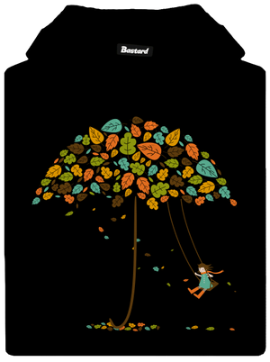 Radosť z jesene pánska mikina klokanka Black