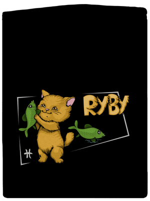 Mačací horoskop: Ryby pánska mikina na zips Black