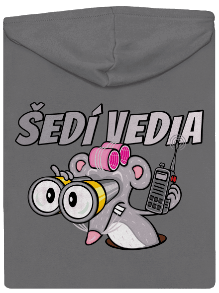 Šedí vedia - myš dámska mikina na zips Steel Gray