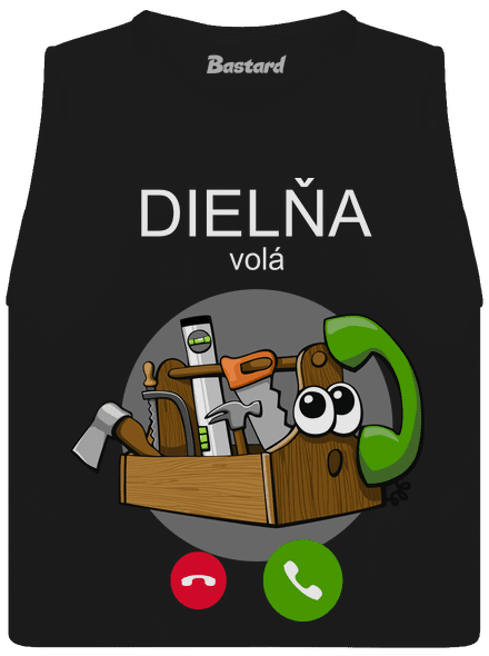 Dielňa volá dámske tielko voľné Black