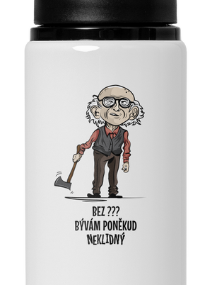 Neklidný - vlastný text flaša na vodu White