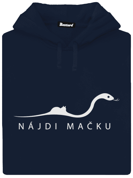 Nájdi mačku pánska mikina klokanka Navy
