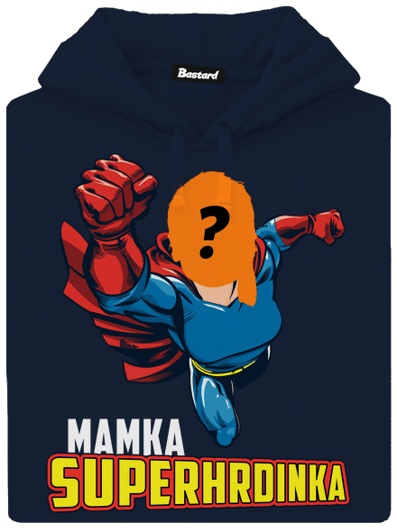Mamka superhrdinka pánska mikina klokanka Navy