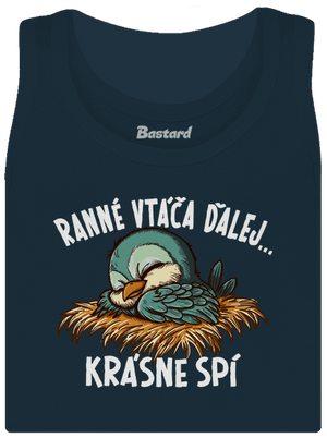 Ranné vtáča spí dámske tielko klasické Navy