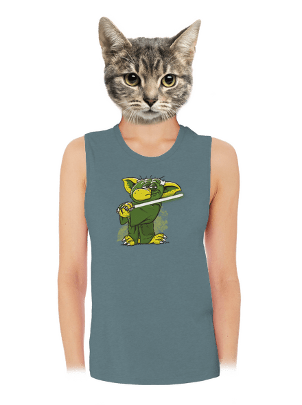 Yoda v rákosí dámske tielko voľné Heather Deep Teal