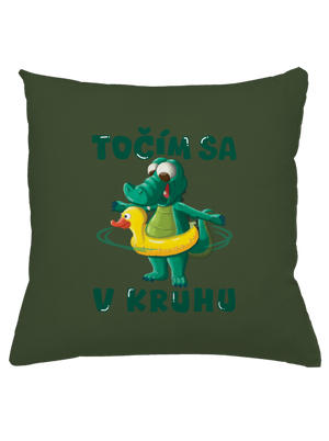 Točím sa v kruhu vankúš Olive Green