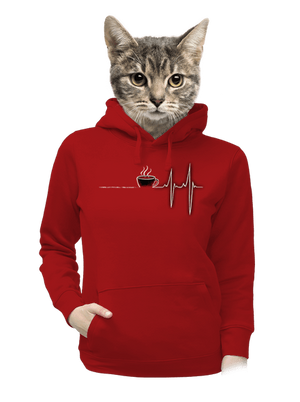 Coffee help dámska mikina klokanka Red Mal