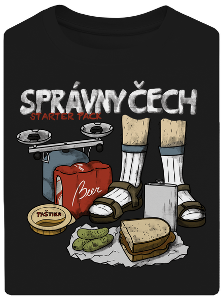Správny Čech unisex tričko oversized Black