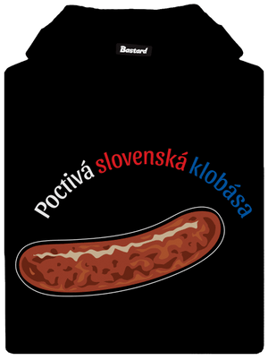 Poctivá buchta a klobása pánska mikina klokanka Black