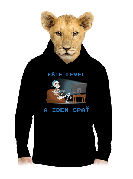 Ešte level detská mikina klokanka Black