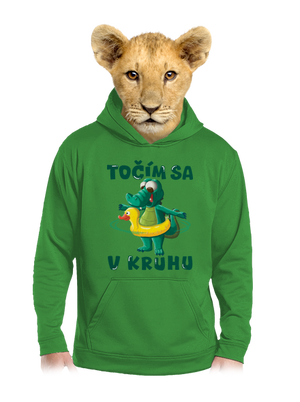 Točím sa v kruhu detská mikina klokanka Kelly Green AWD