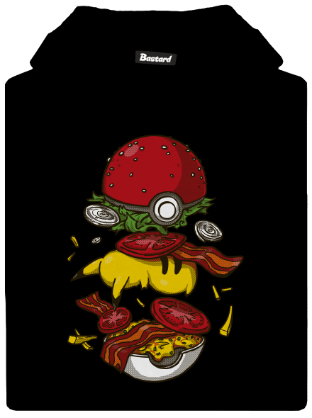 Pokémon burger detská mikina klokanka Black
