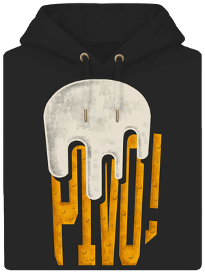 Nápis Pivo unisex mikina premium Dark Black