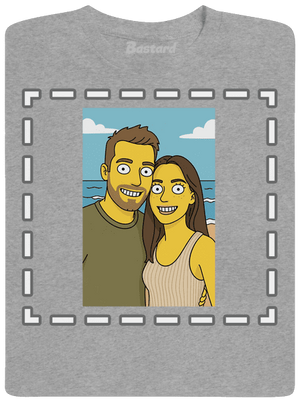 Simpsonovi z vlastnej fotky pánske tričko Sport Grey