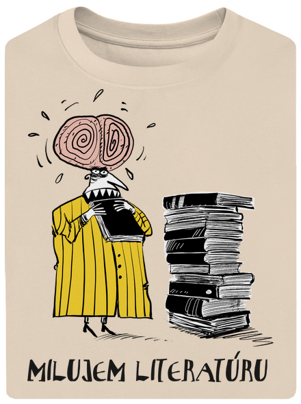 Milujem literatúru unisex tričko oversized Almond