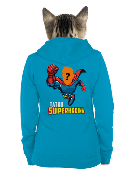 Tatko superhrdina dámska mikina na zips Blue Atol