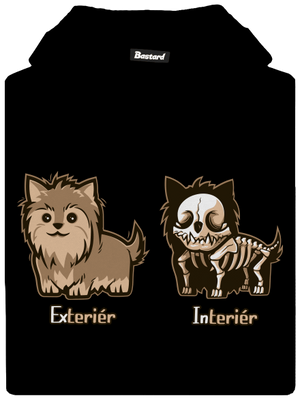 Teriér detská mikina klokanka Black