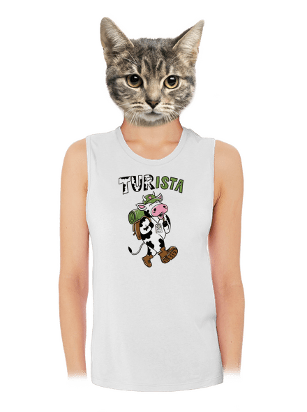 Tur na cestách dámske tielko voľné White