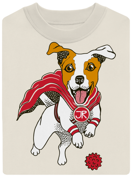 Jack Russell unisex mikina bez kapucne Off White