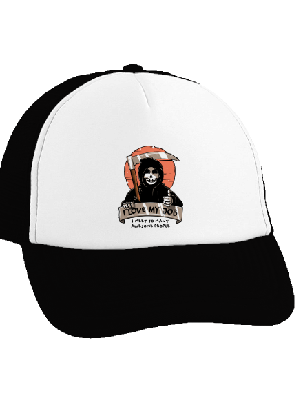 I love my job šiltovka truckerka Black cap