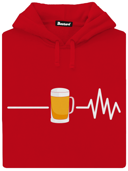 Beer help pánska mikina klokanka Red