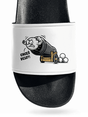 Chceš delo? šľapky White