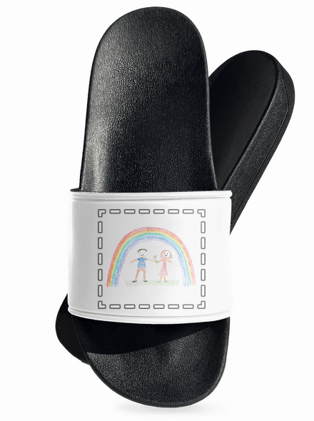 Detské kresby - Nahraj vlastnú šľapky White