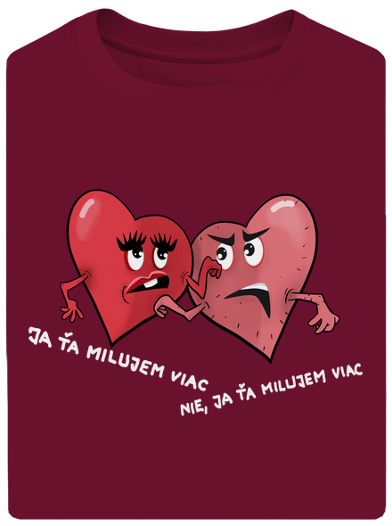 Srdiečka unisex tričko oversized Garnet