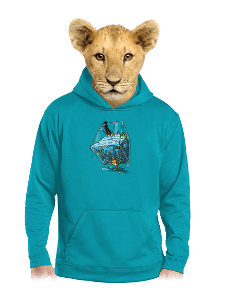 Migrujúca rybka detská mikina klokanka Hawaiian Blue