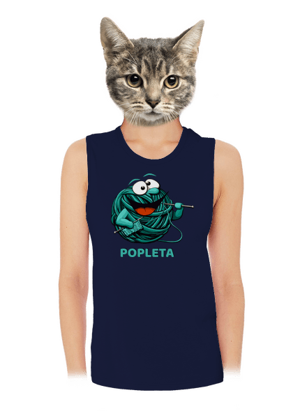 Popleta dámske tielko voľné Navy