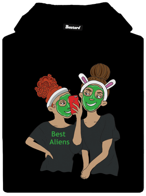 Best aliens pánska mikina klokanka Black